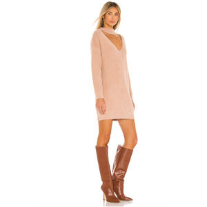 Revolve Majorelle Jace Sweater Dress Plush Soft Mini Dress Cutout Neck